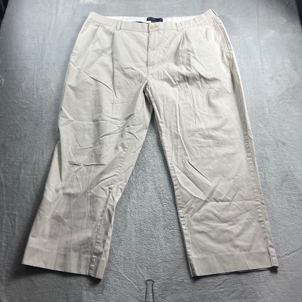 Polo Ralph Lauren Hammond Pant Mens 42x30 Khaki Tan Double Pleated Cotton Chino